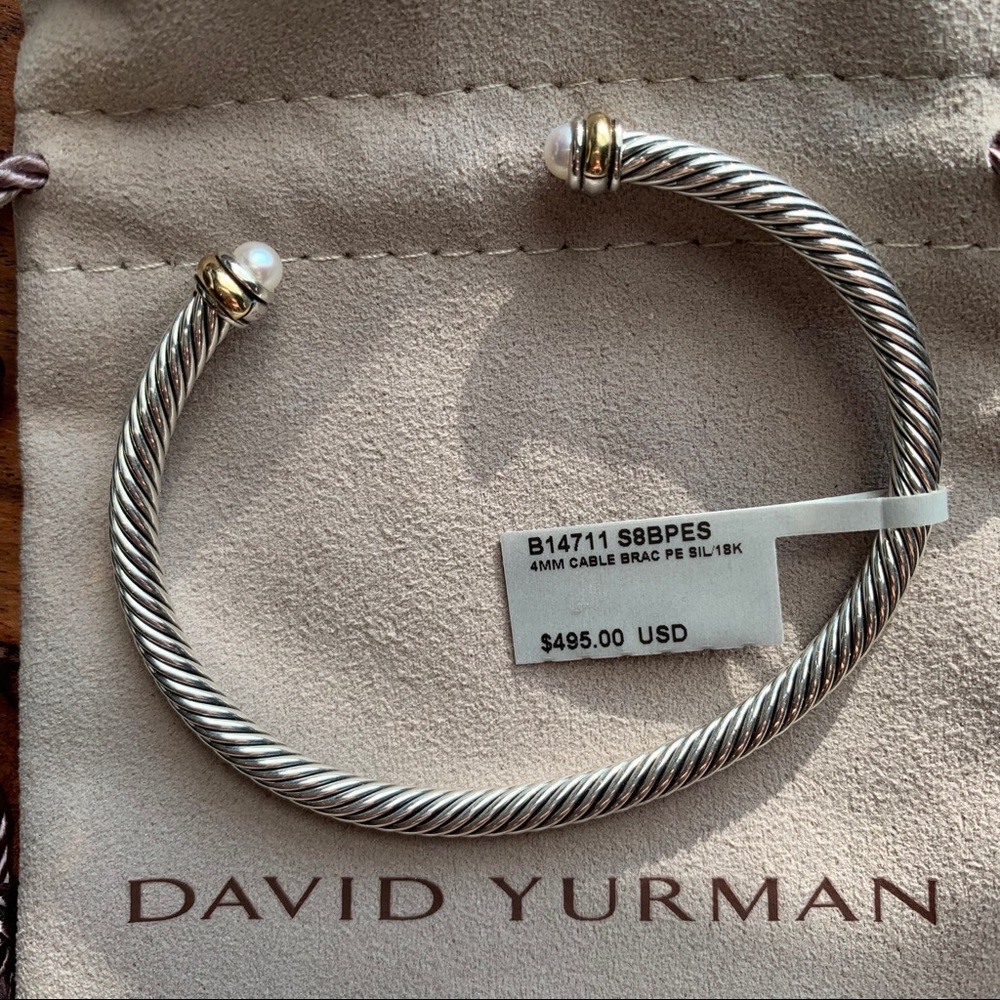 NWT David Yurman Classic Cable Bracelet with Pearl